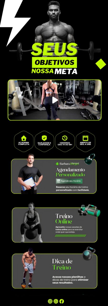 Exemplo de Mini Site Pro — academia e personal trainer